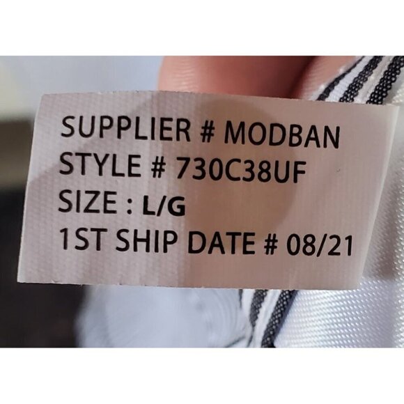 Chaps Black Multi-Striped Easy Care Long Sleeve Shirt Size L 100% Cotton NWT - Picture 8 of 9